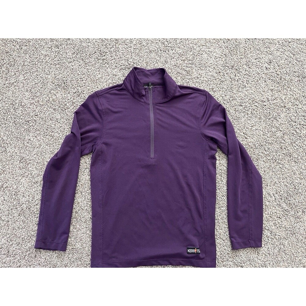 Kerrits Kids Size S Long Sleeve Quarter Zip Riding Top Shirt, Purple Print
